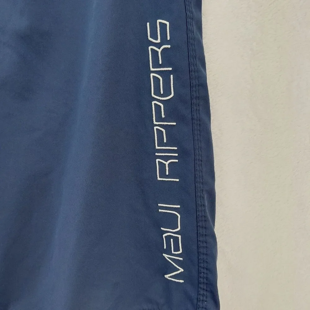 Maui Rippers Board Shorts Mens 36 Blue Cargo Swim Suit Trunks Surf Pockets Beach